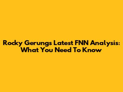 Rocky Gerung's Latest FNN Analysis: What You Need To Know