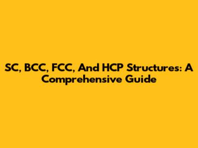 SC, BCC, FCC, And HCP Structures: A Comprehensive Guide