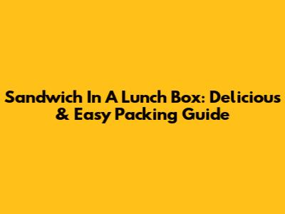Sandwich In A Lunch Box: Delicious & Easy Packing Guide