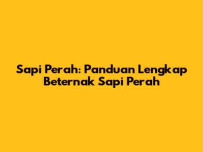 Sapi Perah: Panduan Lengkap Beternak Sapi Perah