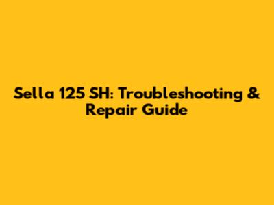 Sella 125 SH: Troubleshooting & Repair Guide