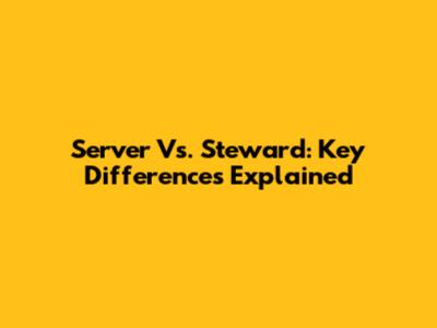 Server Vs. Steward: Key Differences Explained