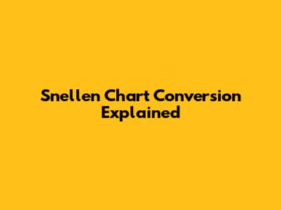 Snellen Chart Conversion Explained