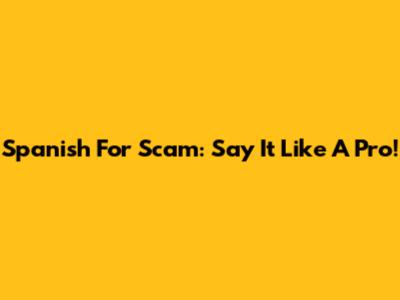 Spanish For 'Scam': Say It Like A Pro!