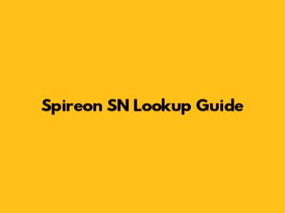 Spireon SN Lookup Guide