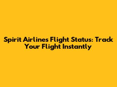 Spirit Airlines Flight Status: Track Your Flight Instantly