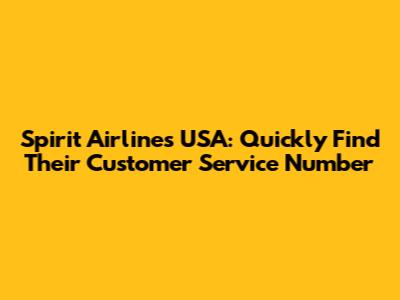 Spirit Airlines USA: Quickly Find Their Customer Service Number