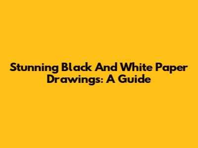 Stunning Black And White Paper Drawings: A Guide