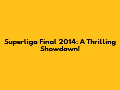 Superliga Final 2014: A Thrilling Showdown!