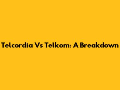 Telcordia Vs Telkom: A Breakdown