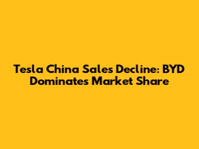 Tesla China Sales Decline: BYD Dominates Market Share