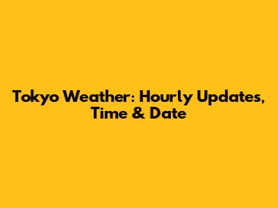 Tokyo Weather: Hourly Updates, Time & Date