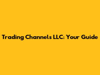 Trading Channels LLC: Your Guide