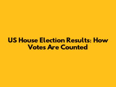 US House Election Results: How Votes Are Counted