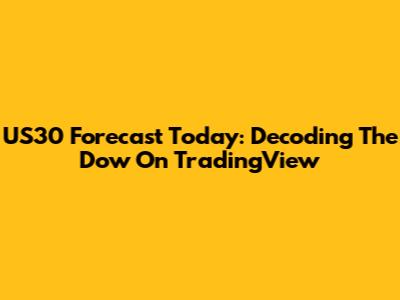 US30 Forecast Today: Decoding The Dow On TradingView