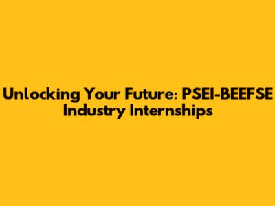 Unlocking Your Future: PSEI-BEEFSE Industry Internships