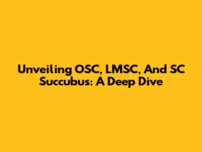 Unveiling OSC, LMSC, And SC Succubus: A Deep Dive