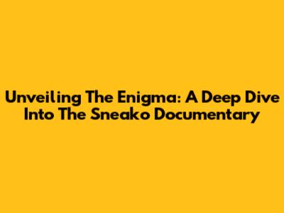 Unveiling The Enigma: A Deep Dive Into The Sneako Documentary
