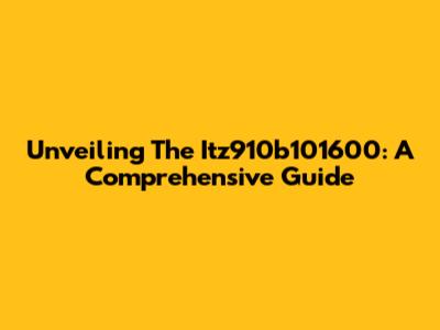 Unveiling The Itz910b101600: A Comprehensive Guide