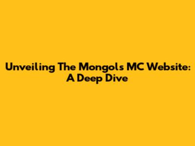 Unveiling The Mongols MC Website: A Deep Dive