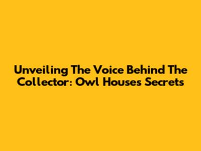 Unveiling The Voice Behind The Collector: Owl House's Secrets