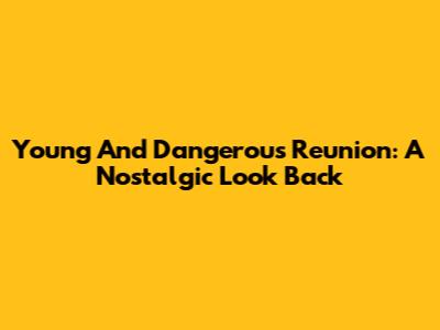 Young And Dangerous Reunion: A Nostalgic Look Back