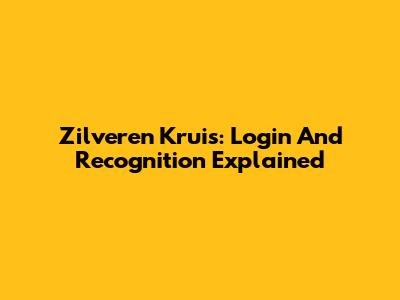 Zilveren Kruis: Login And Recognition Explained